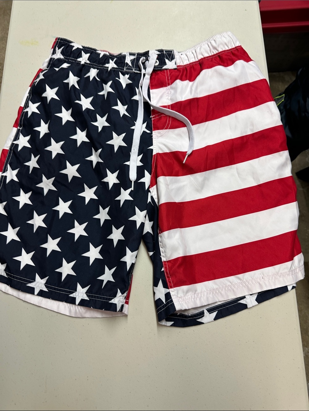 Faded Glory Men's American Flag Board Shorts - Red, White & Blue
